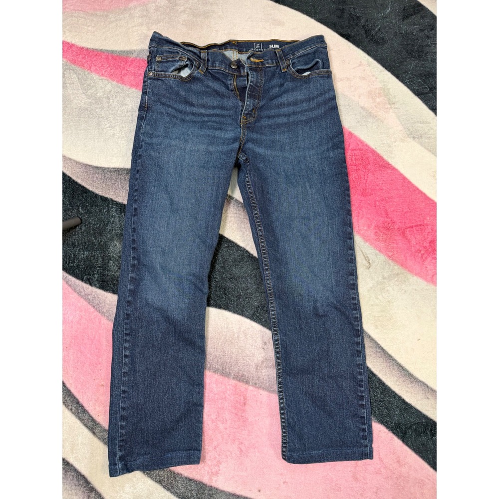 George Mens Slim Fit Jeans Dark Wash Denim 31x30 GM0110